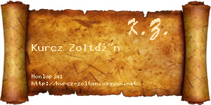 Kurcz Zoltán névjegykártya