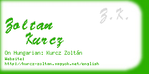 zoltan kurcz business card
