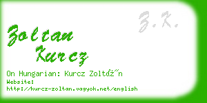zoltan kurcz business card
